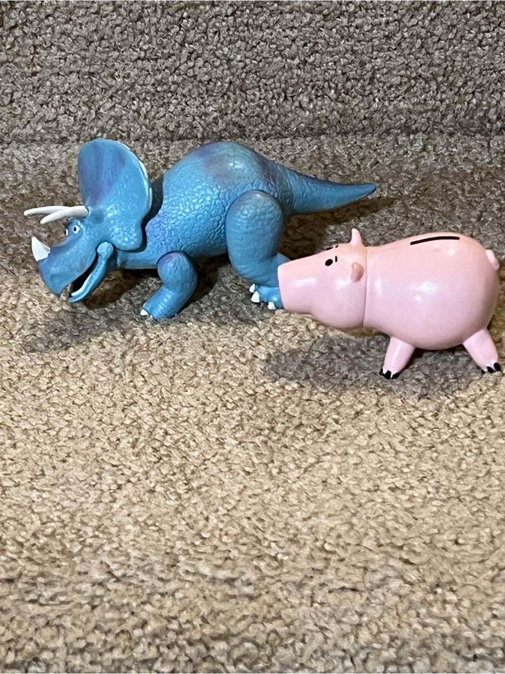 Toy Story Trixie Dinosaur and Hamm Piggy Bank Action Figures pvc 4”